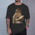 Monkey Reading Book Writing Journal Book Lover Writer T-Shirt Gifts for Him