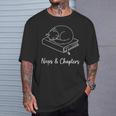 Naps And Chapters Sleeping Cat On Book Line Art T-Shirt Gifts for Him Naps And Chapters Sleeping Cat On Book Line Art T-Shirt Gifts for Him