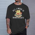All I Need Is Books And Cats Mom Who Loves Reading Cat Lover T-Shirt Gifts for Him