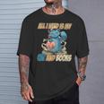 All I Need Is My Cat And Books Cute Cat T-Shirt Gifts for Him