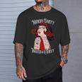 Nerdy Dirty Inked & Curvy Book Lover Tattoo Pop Art Girl T-Shirt Gifts for Him