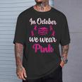 In October We Wear Pink Breast Cancer Awareness Books Lover T-Shirt Gifts for Him