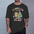 Oh What Fun It Is To Read Christmas Tree Book Lover Groovy T-Shirt Gifts for Him