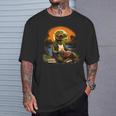Outdoors Alligator Reading Book T-Shirt Gifts for Him