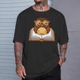 Owl Book Literature Book Reading T-Shirt Gifts for Him