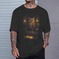 Owl Library Books Wisdom Reading Vintage Scholar T-Shirt Gifts for Him