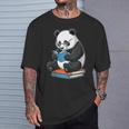 Panda With Glasses Reading Book Librarian Panda T-Shirt Gifts for Him