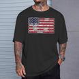 Patriotic Book Flag Reading American Flag Books Teacher T-Shirt Gifts for Him