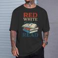 Patriotic Red & Read 4th Of July Book Lover Librarian T-Shirt Gifts for Him