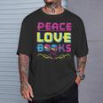 Peace Love Books Library Book Lover T-Shirt Gifts for Him Peace Love Books Library Book Lover T-Shirt Gifts for Him