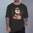 Penguin Reading Book Graphic Penguin With Book Floral T-Shirt Gifts for Him Penguin Reading Book Graphic Penguin With Book Floral T-Shirt Gifts for Him