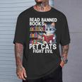 Pet Cats Fight Evil Read Banned Books T-Shirt Gifts for Him Pet Cats Fight Evil Read Banned Books T-Shirt Gifts for Him