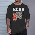 Pig Elephant Reading Cute Book Lover Bookworm Boys Girls Kid T-Shirt Gifts for Him