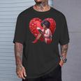 Pretty Girl With Book And Hearts For Valentine's Day T-Shirt Gifts for Him