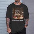 Raccoon I Live Here Now Book Lover Racoon Reading Book T-Shirt Gifts for Him
