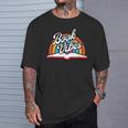 Rainbow Book Vibes Vintage Retro Book Lover & Reading T-Shirt Gifts for Him