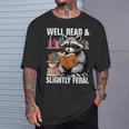 Well Read & Slightly Feral Raccoon Book Lover Graphic T-Shirt Gifts for Him