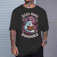 Read More Books Boo Ghost Halloween Reading Books Teacher T-Shirt Gifts for Him