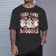 Read More Books Ghosts Reading Book Teacher Halloween T-Shirt Gifts for Him