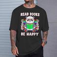 Read Books Be Happy Panda Literacy Reading Teacher T-Shirt Gifts for Him Read Books Be Happy Panda Literacy Reading Teacher T-Shirt Gifts for Him