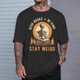 Read Books Be Kind Stay Weird Skeleton Reading Goth Bookish T-Shirt Gifts for Him