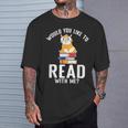 Would You Like To Read With Me Hamster Book T-Shirt Gifts for Him