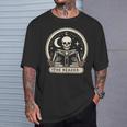 The Reader Tarot Skeleton Gothic Bookish Book Reading Lover T-Shirt Gifts for Him