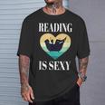 Reading Books In Bathtub Bathing Sexy Bookworm Reading Rats T-Shirt Gifts for Him