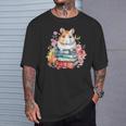 Reading Books Booklover Hamster And Watercolor Books T-Shirt Gifts for Him