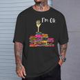 Reading Books Librarian Reader Nerd I'm Ok Teacher School T-Shirt Gifts for Him