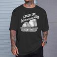 Reading Books Is Life Important Dinosaur Book T-Shirt Gifts for Him