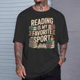 Reading Is My Favorite Sport Book Lover Reader T-Shirt Gifts for Him