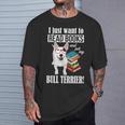 Reading Kids Cartoon Read Books Pet Bull Terrier Lover T-Shirt Gifts for Him