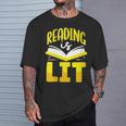 Reading Is Lit Bookworm Book Reading T-Shirt Gifts for Him Reading Is Lit Bookworm Book Reading T-Shirt Gifts for Him