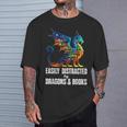 Reading Lover Easily Distracted By Dragons And Books Dragon T-Shirt Gifts for Him