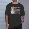 Reading Because Murder Is Wrong Cat Book Lovers Reading Book For Men Women T-Shirt Gifts for Him Reading Because Murder Is Wrong Cat Book Lovers Reading Book For Men Women T-Shirt Gifts for Him