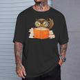 Reading Owl Art Men Women Kids Bookworm Book Lovers T-Shirt Gifts for Him