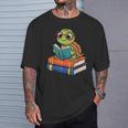 Reading Turtle Bookworm Cute Turtle With Glasses Books T-Shirt Gifts for Him