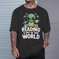 Reading Is Out Of This World Space Book Lover Bookworm T-Shirt Gifts for Him