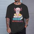 Readolotl Cute Read Axolotl Book Lover Librarian Bookworm T-Shirt Gifts for Him