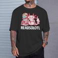 Readsolotl Axolotl Reading Fish Books Lizard T-Shirt Gifts for Him