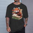 Red Panda Reading Book Animal Bookworm T-Shirt Gifts for Him Red Panda Reading Book Animal Bookworm T-Shirt Gifts for Him