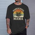 Retro Floral Homeschool Mama Wildflower Book Stack Aesthetic T-Shirt Gifts for Him