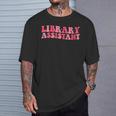 Retro Groovy Library Assistant Librarian Reader Books T-Shirt Gifts for Him
