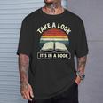 Retro Take A Look It's In A Book Reading T-Shirt Gifts for Him