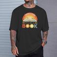 Retro Open Book Rainbow Reading Graphic T-Shirt Gifts for Him