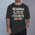 Retro Reading Is My Favorite Sport Football World Book Day T-Shirt Gifts for Him