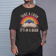Retro Vintage Rainbow Take a Look It’s In a Book Reading T-Shirt Gifts for Him