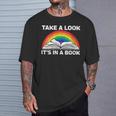 Retros Vintage Rainbow Take a Look It's In a Book Reading T-Shirt Gifts for Him Retros Vintage Rainbow Take a Look It's In a Book Reading T-Shirt Gifts for Him