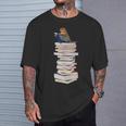 Robin Bird Reads Books Garden Backyard Birds T-Shirt Gifts for Him